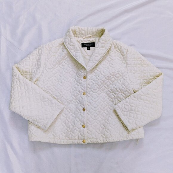 Marc New York Cream Collared Puffer Jacket with Gold Buttons Size XL - Picture 1 of 4